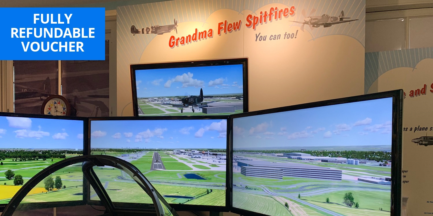 60-min Spitfire flight simulator experience, 35% off 60-min Spitfire flight simulator experience, 35% off