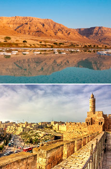 Top: Dead Sea<br>Bottom: Jerusalem