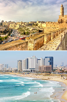 Top: Jerusalem <br>Bottom: Tel Aviv<br>