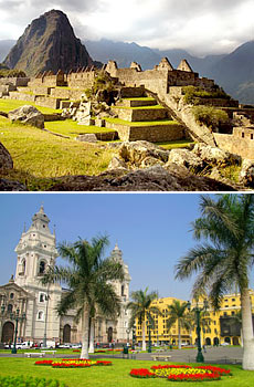 Top: Machu Picchu <br>Bottom: Lima<br>