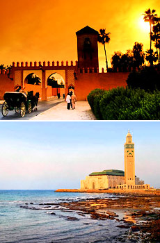 Top: Marrakech<br>Bottom: Casablanca