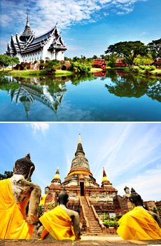 Top: Bangkok<br>Bottom: Ayutthaya