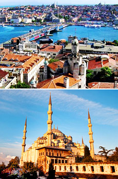 Top: Istanbul<br>Bottom: Blue Mosque