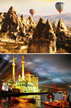 Top:  Capaddocia<br>Bottom: Istanbul<br>