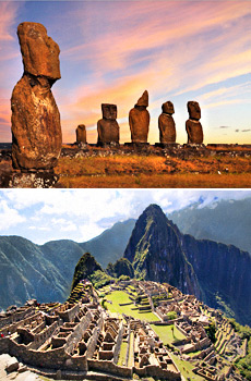 Top: Easter Island<br>Bottom: Machu Picchu