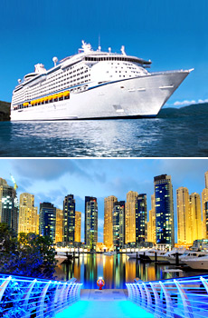 Top: Mariner of the Seas<br>Bottom: Dubai Marina