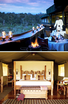 Middle:  Serena Mountain Lodge<br>Bottom:  Sarova Mara Game Camp