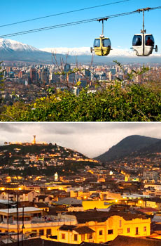 Top: Santiago, Chile <br>Bottom: Quito, Ecuador