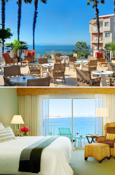 Top: Bay Terrace<br>Bottom: Bay view room