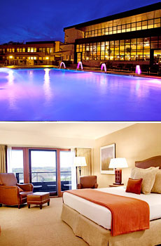 Top: Pool<br>Bottom: Guest room