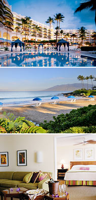 Top: Adult pool<br>Middle: Polo Beach<br>Bottom: 840-square-foot suite