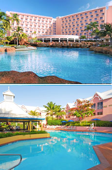 Top: Atlantis<br>Bottom: Comfort Suites Paradise Island