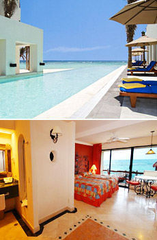 Top: Infinity Pool<br>Bottom: Guestroom