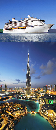 Top: <i>Voyager of the Seas</i><br>Bottom: Dubai
