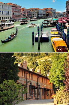 Top: Grand Canal, Venice, Italy<br>Bottom: Fattoria degli Usignoli