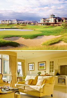 Top: Heritage Resort<br>Bottom: Villa living room