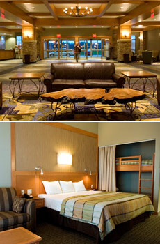 Top: Lobby<br>Bottom: King Deluxe room