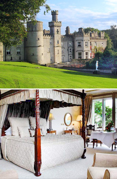 Top: Cabra Castle<br>Bottom: Room at Lough Rynn Castle
