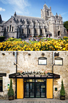 Top: Christ Church Cathedral <br>Bottom: Old Jameson Distillery