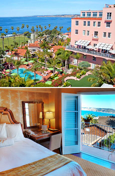 Top: Hotel pool<br>Bottom: Oceanview room