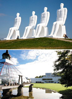 Top: 'Man Meets the Sea' monument<br>Bottom: Esbjerg Museum