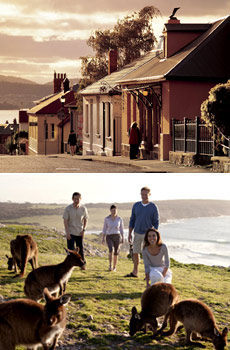 Top: Battery Point, Hobart, Tasmania<br>Bottom: Kangaroo Island<br>
