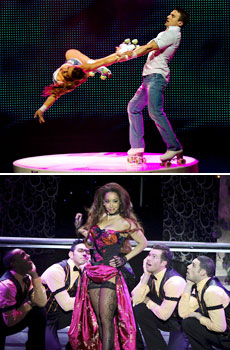 Top: "V - The Ultimate Variety Show"<br>Bottom: "Vegas! The Show"