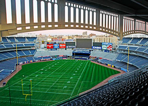 Gridiron pinstripes grace the field at Yankee Stadium