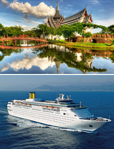 Top: Sanphet Prasat Palace, Bangkok<br>Bottom: <i>Costa Classica</i>