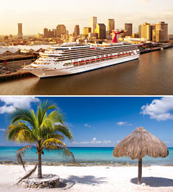 Top: <i>Carnival Conquest</i><br>Bottom: Cozumel, Mexico