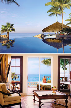 Top: One of three pools<br>Bottom: Oceanfront superior room
