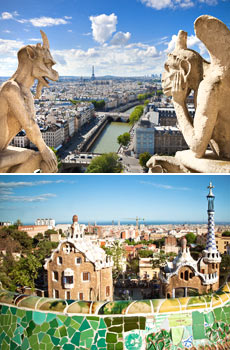 Top: Paris<br>Bottom: Barcelona